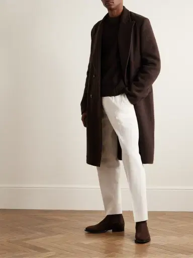 Zegna Slim-Fit Pleated Cotton and Wool-Blend Twill Trousers - Men | Thumbnail 2 Zegna Slim-Fit Pleated Cotton and Wool-Blend Twill Trousers - Men | Thumbnail 2