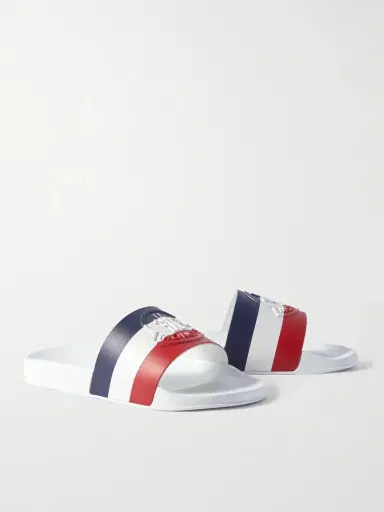 Moncler Basile Logo-Embossed Striped Rubber Slides - Men | Thumbnail 4 Moncler Basile Logo-Embossed Striped Rubber Slides - Men | Thumbnail 4
