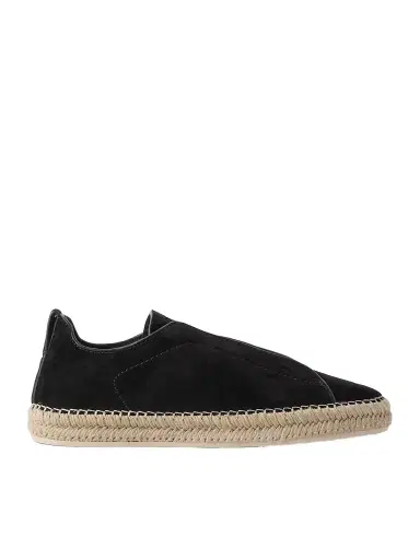 Zegna Triple Stitch™ Leather-Trimmed Suede Slip-On Sneakers - Men | Thumbnail 1 Zegna Triple Stitch™ Leather-Trimmed Suede Slip-On Sneakers - Men | Thumbnail 1