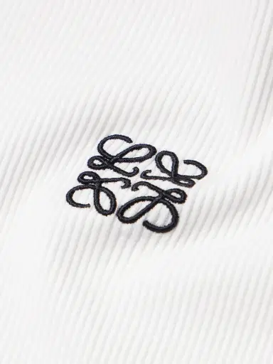 Loewe Oversized Logo-Embroidered Ribbed Cotton T-Shirt - Men | Thumbnail 5 Loewe Oversized Logo-Embroidered Ribbed Cotton T-Shirt - Men | Thumbnail 5