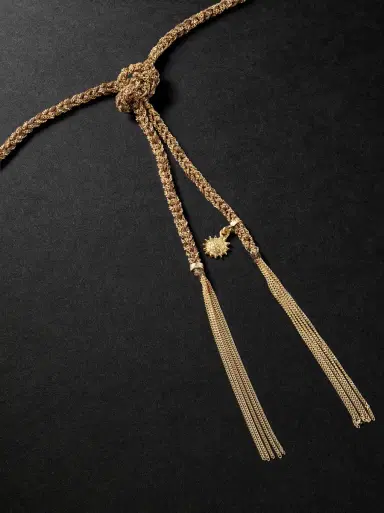 Carolina Bucci Lucky Energy Gold and Silk Necklace - Men | Thumbnail 3 Carolina Bucci Lucky Energy Gold and Silk Necklace - Men | Thumbnail 3
