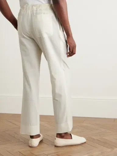 Stòffa Straight-Leg Pleated Wool-Seersucker Drawstring Trousers - Men | Thumbnail 4 Stòffa Straight-Leg Pleated Wool-Seersucker Drawstring Trousers - Men | Thumbnail 4