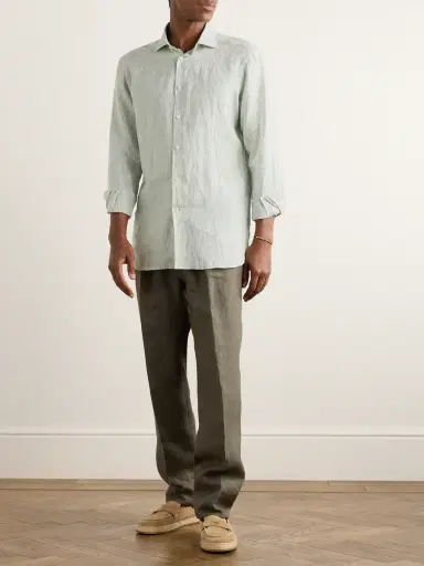 Zegna Striped Oasi Linen Shirt - Men | Thumbnail 2 Zegna Striped Oasi Linen Shirt - Men | Thumbnail 2