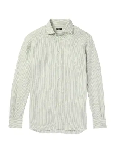 Zegna Striped Oasi Linen Shirt - Men | Thumbnail 1 Zegna Striped Oasi Linen Shirt - Men | Thumbnail 1