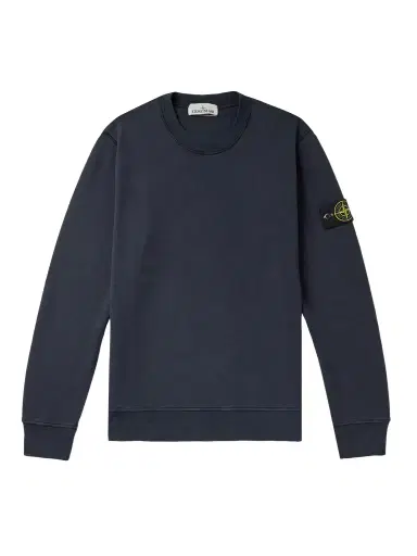 Stone Island Logo-Appliquéd Garment-Dyed Cotton-Jersey Sweatshirt - Men | Thumbnail 1 Stone Island Logo-Appliquéd Garment-Dyed Cotton-Jersey Sweatshirt - Men | Thumbnail 1