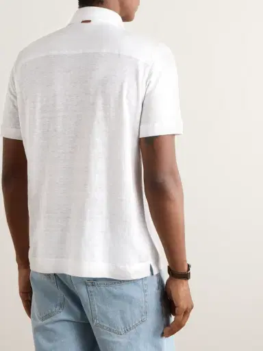 Zegna Slim-Fit Linen Polo Shirt - Men | Thumbnail 4 Zegna Slim-Fit Linen Polo Shirt - Men | Thumbnail 4