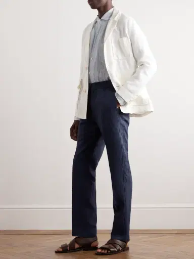 Loro Piana Tapered Linen Trousers - Men | Thumbnail 2 Loro Piana Tapered Linen Trousers - Men | Thumbnail 2