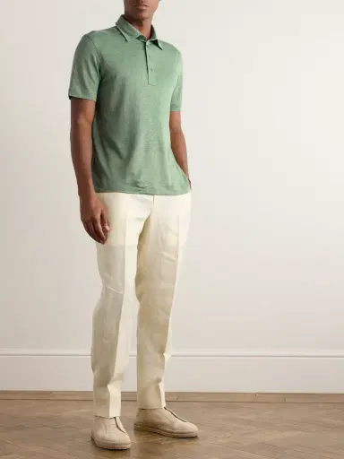 Zegna Slim-Fit Linen Polo Shirt - Men | Thumbnail 2 Zegna Slim-Fit Linen Polo Shirt - Men | Thumbnail 2