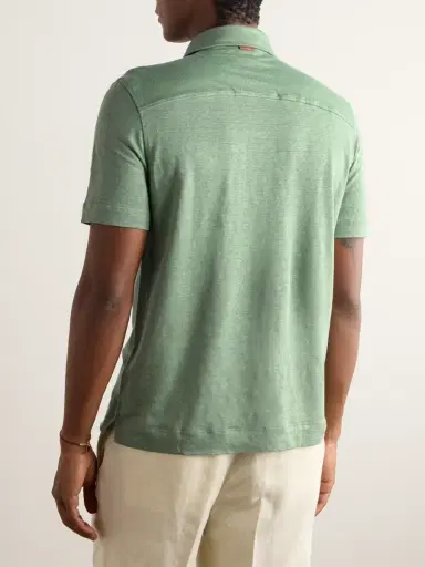 Zegna Slim-Fit Linen Polo Shirt - Men | Thumbnail 3 Zegna Slim-Fit Linen Polo Shirt - Men | Thumbnail 3