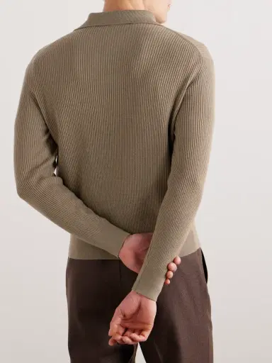 Loro Piana Akan Ribbed Cashmere and Silk-Blend Half-Zip Sweater - Men | Thumbnail 4 Loro Piana Akan Ribbed Cashmere and Silk-Blend Half-Zip Sweater - Men | Thumbnail 4