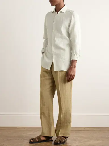 Zegna Striped Oasi Linen Shirt - Men | Thumbnail 2 Zegna Striped Oasi Linen Shirt - Men | Thumbnail 2