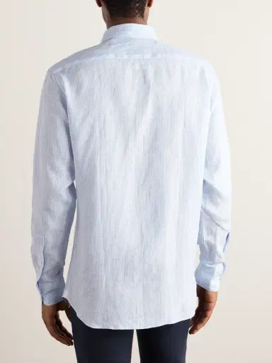 Zegna Striped Oasi Linen Shirt - Men | Thumbnail 3 Zegna Striped Oasi Linen Shirt - Men | Thumbnail 3