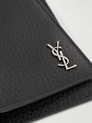 Saint Laurent Tiny Cassandre Logo-Appliquéd Full-Grain Leather Bifold Wallet - Men | Thumbnail 3 Saint Laurent Tiny Cassandre Logo-Appliquéd Full-Grain Leather Bifold Wallet - Men | Thumbnail 3