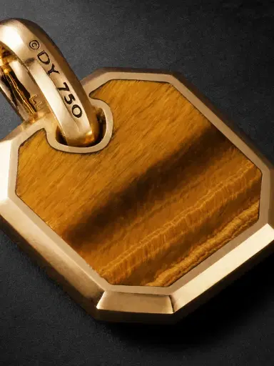David Yurman 18-Karat Gold Tiger's Eye Pendant - Men | Thumbnail 3 David Yurman 18-Karat Gold Tiger's Eye Pendant - Men | Thumbnail 3