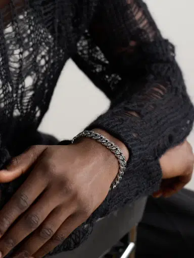 David Yurman Sterling Silver Diamond Chain Bracelet - Men | Thumbnail 2 David Yurman Sterling Silver Diamond Chain Bracelet - Men | Thumbnail 2