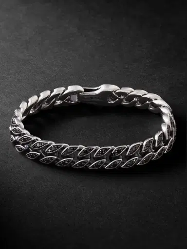 David Yurman Sterling Silver Diamond Chain Bracelet - Men | Thumbnail 1 David Yurman Sterling Silver Diamond Chain Bracelet - Men | Thumbnail 1