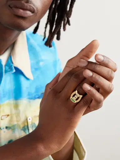 Established Ride or Die 18-Karat Gold Emerald Signet Ring - Men | Thumbnail 2 Established Ride or Die 18-Karat Gold Emerald Signet Ring - Men | Thumbnail 2