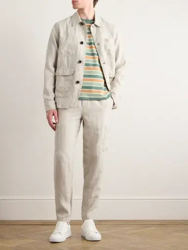 MR P. Tapered Linen Drawstring Cargo Trousers - Men | Thumbnail 2 MR P. Tapered Linen Drawstring Cargo Trousers - Men | Thumbnail 2