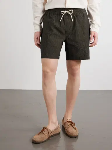 Portuguese Flannel Atlantico Straight-Leg Cotton-Seersucker Drawstring Shorts - Men | Thumbnail 3 Portuguese Flannel Atlantico Straight-Leg Cotton-Seersucker Drawstring Shorts - Men | Thumbnail 3