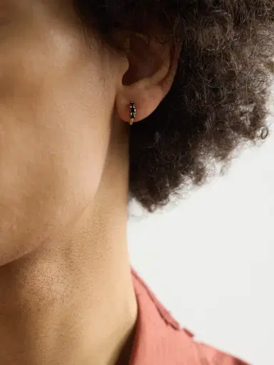 Ileana Makri Gold Diamond Hoop Earrings - Men | Thumbnail 2 Ileana Makri Gold Diamond Hoop Earrings - Men | Thumbnail 2