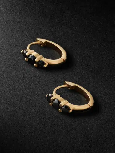 Ileana Makri Gold Diamond Hoop Earrings - Men | Thumbnail 1 Ileana Makri Gold Diamond Hoop Earrings - Men | Thumbnail 1
