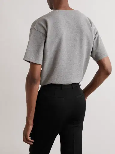 Saint Laurent Logo-Embroidered Cotton-Blend Piqué T-Shirt - Men | Thumbnail 3 Saint Laurent Logo-Embroidered Cotton-Blend Piqué T-Shirt - Men | Thumbnail 3