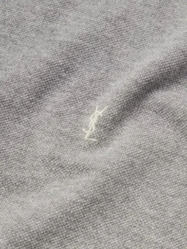 Saint Laurent Logo-Embroidered Cotton-Blend Piqué T-Shirt - Men | Thumbnail 4 Saint Laurent Logo-Embroidered Cotton-Blend Piqué T-Shirt - Men | Thumbnail 4