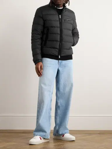 Moncler Grosgrain-Trimmed Logo-Appliquéd Quilted Shell Down Jacket - Men | Thumbnail 2 Moncler Grosgrain-Trimmed Logo-Appliquéd Quilted Shell Down Jacket - Men | Thumbnail 2