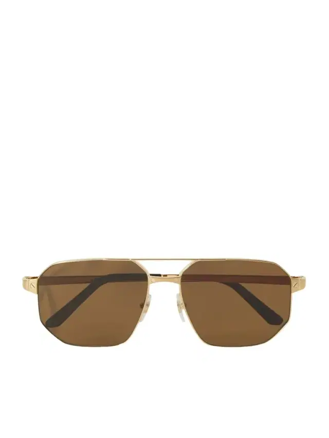 Santos de Cartier Aviator-Style Gold-Tone Sunglasses - Men Santos de Cartier Aviator-Style Gold-Tone Sunglasses - Men