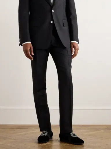 Manolo Blahnik Carlton Crystal-Embellished Grosgrain-Trimmed Velvet Loafers - Men | Thumbnail 2 Manolo Blahnik Carlton Crystal-Embellished Grosgrain-Trimmed Velvet Loafers - Men | Thumbnail 2