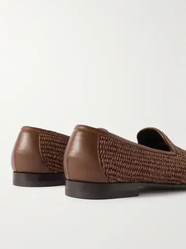 Manolo Blahnik Mario Leather-Trimmed Raffia Loafers - Men | Thumbnail 5 Manolo Blahnik Mario Leather-Trimmed Raffia Loafers - Men | Thumbnail 5