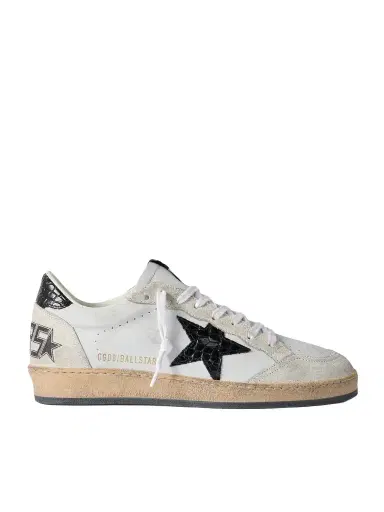 Golden Goose Ball Star Distressed Suede-Trimmed Leather Sneakers - Men | Thumbnail 1 Golden Goose Ball Star Distressed Suede-Trimmed Leather Sneakers - Men | Thumbnail 1