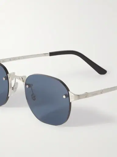 Cartier Eyewear Santos de Cartier Rimless Oval-Frame Silver-Tone Sunglasses - Men | Thumbnail 3 Cartier Eyewear Santos de Cartier Rimless Oval-Frame Silver-Tone Sunglasses - Men | Thumbnail 3