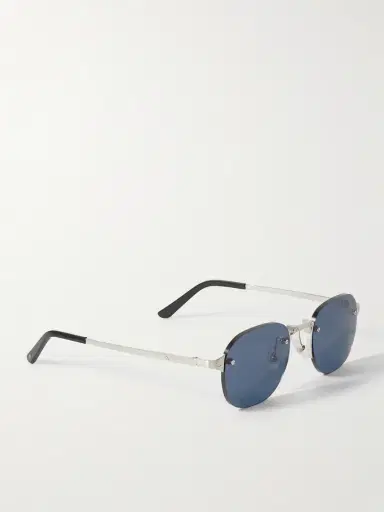 Cartier Eyewear Santos de Cartier Rimless Oval-Frame Silver-Tone Sunglasses - Men | Thumbnail 4 Cartier Eyewear Santos de Cartier Rimless Oval-Frame Silver-Tone Sunglasses - Men | Thumbnail 4