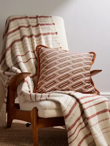 Soho Home Vende Fringed Jacquard Cushion - Men | Thumbnail 2 Soho Home Vende Fringed Jacquard Cushion - Men | Thumbnail 2