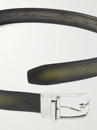 Berluti B Volute Reversible Venezia Leather Belt - Men | Thumbnail 3 Berluti B Volute Reversible Venezia Leather Belt - Men | Thumbnail 3