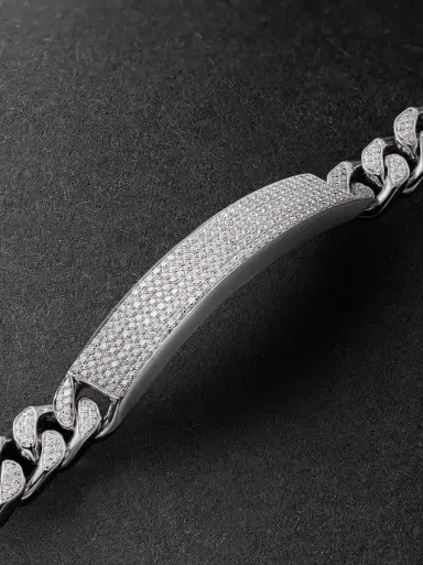 SHAY 18-Karat White Gold Diamond ID Bracelet - Men | Thumbnail 4 SHAY 18-Karat White Gold Diamond ID Bracelet - Men | Thumbnail 4