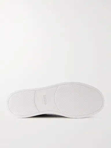 Zegna Triple Stitch™ Leather-Trimmed Wool Slip-On Sneakers - Men | Thumbnail 3 Zegna Triple Stitch™ Leather-Trimmed Wool Slip-On Sneakers - Men | Thumbnail 3