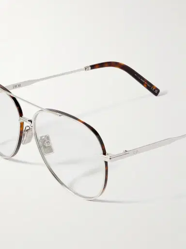 DIOR Eyewear DiorBlackSuitO A2U Aviator-Style Tortoiseshell Acetate-Trimmed Silver-Tone Optical Glasses - Men | Thumbnail 4 DIOR Eyewear DiorBlackSuitO A2U Aviator-Style Tortoiseshell Acetate-Trimmed Silver-Tone Optical Glasses - Men | Thumbnail 4