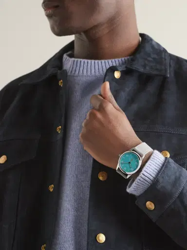NOMOS Glashütte Club Campus Hand-Wound 38.5mm Stainless Steel and Suede Watch, Ref. No. 724 - Men | Thumbnail 2 NOMOS Glashütte Club Campus Hand-Wound 38.5mm Stainless Steel and Suede Watch, Ref. No. 724 - Men | Thumbnail 2