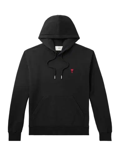 AMI PARIS Logo-Embroidered Cotton-Jersey Hoodie - Men | Thumbnail 1 AMI PARIS Logo-Embroidered Cotton-Jersey Hoodie - Men | Thumbnail 1