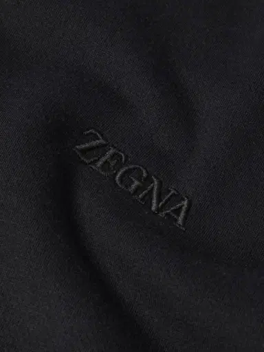 Zegna Logo-Embroidered Cotton-Blend Jersey Hoodie - Men | Thumbnail 4 Zegna Logo-Embroidered Cotton-Blend Jersey Hoodie - Men | Thumbnail 4