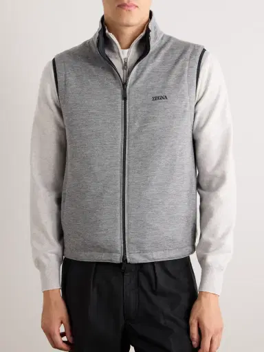 Zegna Reversible Shell and Cashmere-Blend Twill Gilet - Men | Thumbnail 6 Zegna Reversible Shell and Cashmere-Blend Twill Gilet - Men | Thumbnail 6