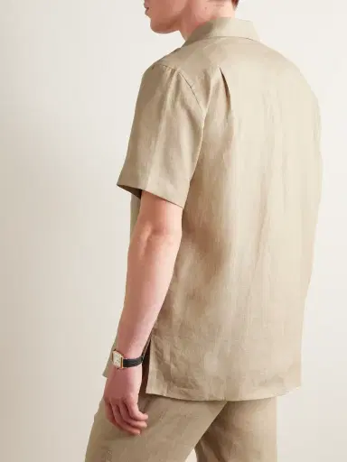 Loro Piana André Camp-Collar Linen Shirt - Men | Thumbnail 3 Loro Piana André Camp-Collar Linen Shirt - Men | Thumbnail 3