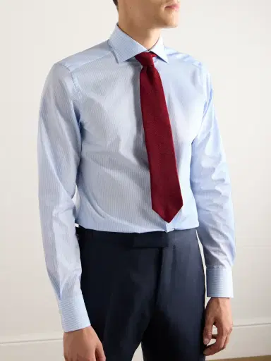 Zegna Cutaway-Collar Striped Trofeo™ Shirt - Men | Thumbnail 2 Zegna Cutaway-Collar Striped Trofeo™ Shirt - Men | Thumbnail 2