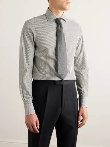 Zegna Cutaway-Collar Striped Trofeo™ Shirt - Men | Thumbnail 2 Zegna Cutaway-Collar Striped Trofeo™ Shirt - Men | Thumbnail 2