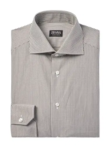 Zegna Cutaway-Collar Striped Trofeo™ Shirt - Men | Thumbnail 1 Zegna Cutaway-Collar Striped Trofeo™ Shirt - Men | Thumbnail 1