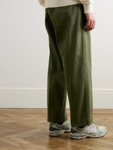 Beams Plus Wide-Leg Herringbone Cotton-Twill Trousers - Men | Thumbnail 3 Beams Plus Wide-Leg Herringbone Cotton-Twill Trousers - Men | Thumbnail 3