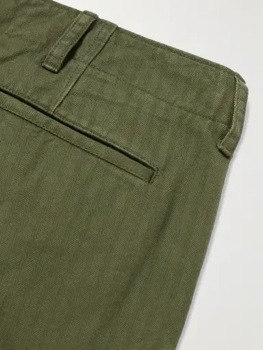 Beams Plus Wide-Leg Herringbone Cotton-Twill Trousers - Men | Thumbnail 4 Beams Plus Wide-Leg Herringbone Cotton-Twill Trousers - Men | Thumbnail 4