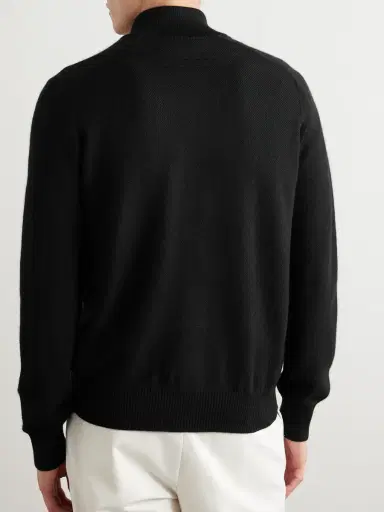 Zegna Logo-Embroidered Cashmere and Silk-Blend Cardigan - Men | Thumbnail 3 Zegna Logo-Embroidered Cashmere and Silk-Blend Cardigan - Men | Thumbnail 3